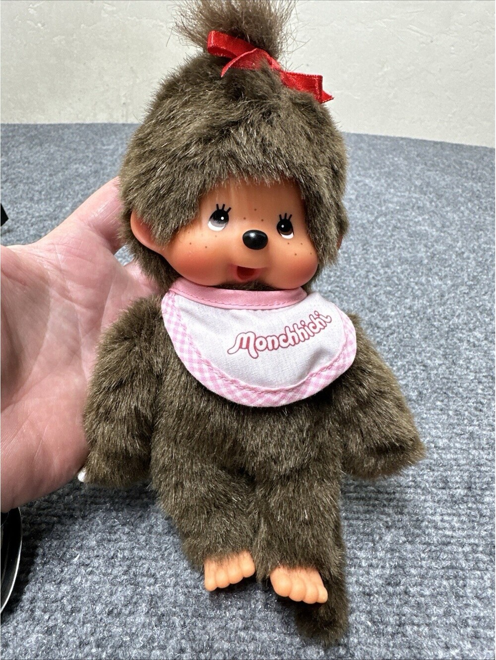 Sekiguchi Monchhichi Brown Girl Plush Doll with  Japan Kawaii